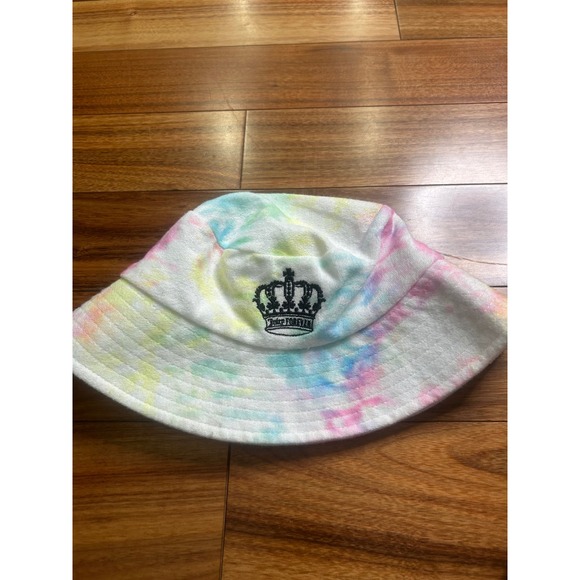 Juicy Couture Bucket Hat Tie Dye Terry Cloth Logo Crown Y2K One Size‎ - Picture 2 of 6